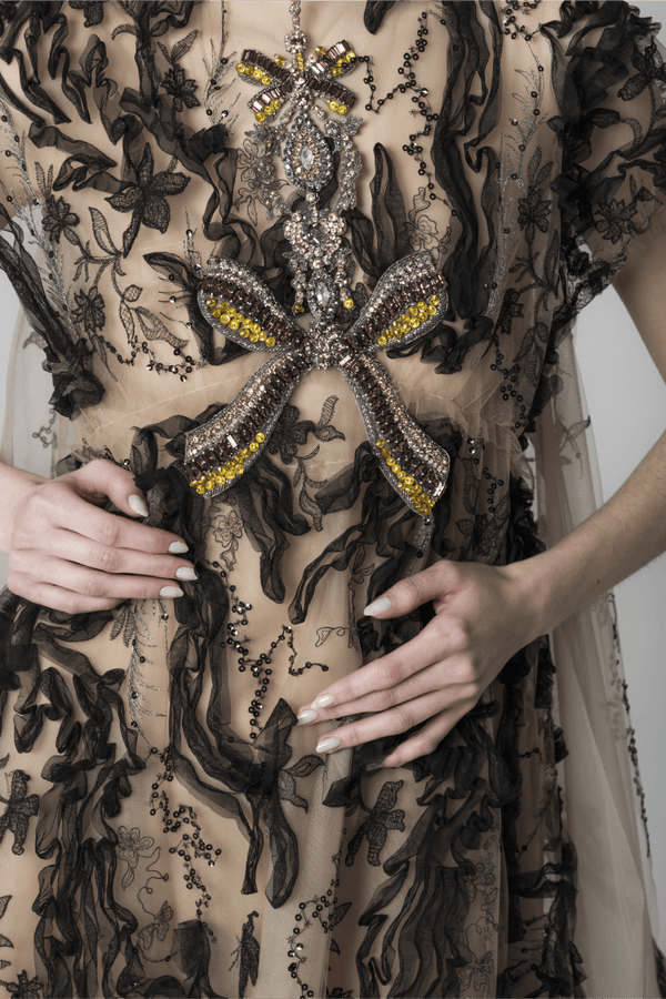 Kruger Dress - ALBOUSHIYA - district 5 - dubai - riyadh - abaya - dresses - designers - evening wear - luxury - elegance - craftsmanship - gowns - cocktail dresses - collections - georges