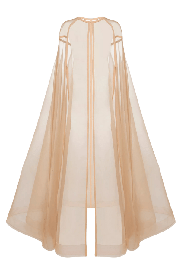 Langley Cape - ALBOUSHIYA - district 5 - dubai - riyadh - abaya - dresses - designers - evening wear - luxury - elegance - craftsmanship - gowns - cocktail dresses - collections - georges