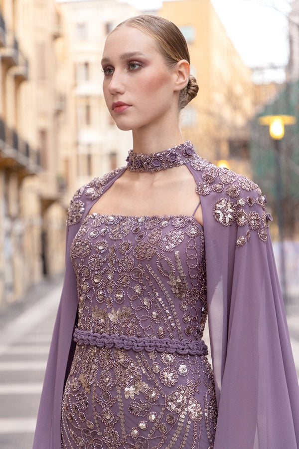 Lavender Opulence Gown - ALBOUSHIYA - district 5 - dubai - riyadh - abaya - dresses - designers - evening wear - luxury - elegance - craftsmanship - gowns - cocktail dresses - collections - georges