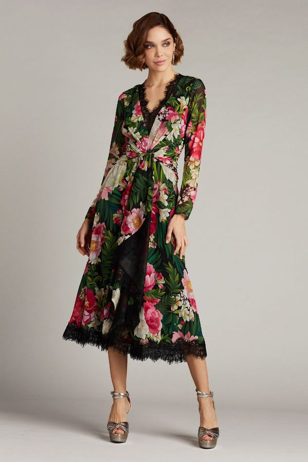 Lola Floral Midi - ALBOUSHIYA - district 5 - dubai - riyadh - abaya - dresses - designers - evening wear - luxury - elegance - craftsmanship - gowns - cocktail dresses - collections - georges