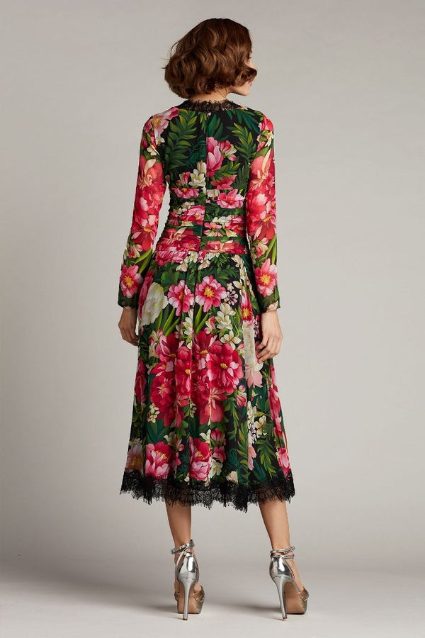 Lola Floral Midi - ALBOUSHIYA - district 5 - dubai - riyadh - abaya - dresses - designers - evening wear - luxury - elegance - craftsmanship - gowns - cocktail dresses - collections - georges
