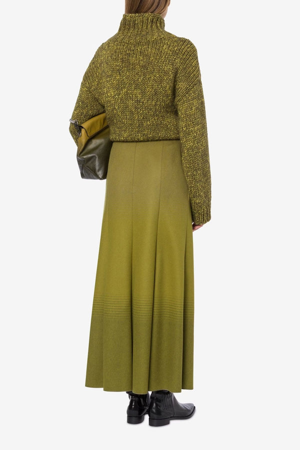 Long Skirt in Shaded Flannel - ALBOUSHIYA - district 5 - dubai - riyadh - abaya - dresses - designers - evening wear - luxury - elegance - craftsmanship - gowns - cocktail dresses - collections - georges