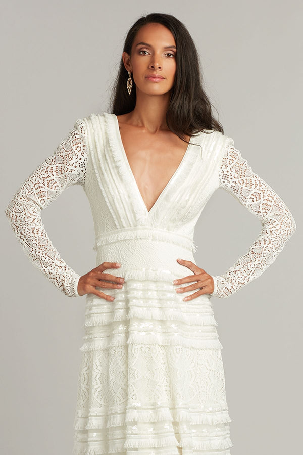 Long Sleeve Lace Dress - ALBOUSHIYA - district 5 - dubai - riyadh - abaya - dresses - designers - evening wear - luxury - elegance - craftsmanship - gowns - cocktail dresses - collections - georges