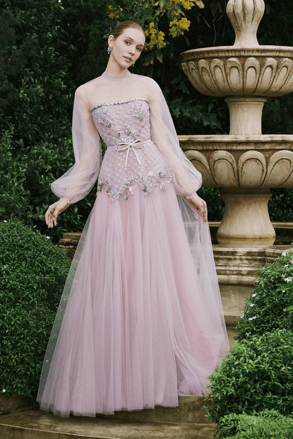 Magnolia Mist - ALBOUSHIYA - district 5 - dubai - riyadh - abaya - dresses - designers - evening wear - luxury - elegance - craftsmanship - gowns - cocktail dresses - collections - georges