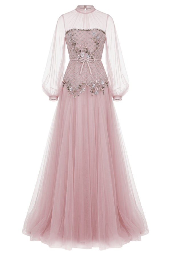 Magnolia Mist - ALBOUSHIYA - district 5 - dubai - riyadh - abaya - dresses - designers - evening wear - luxury - elegance - craftsmanship - gowns - cocktail dresses - collections - georges