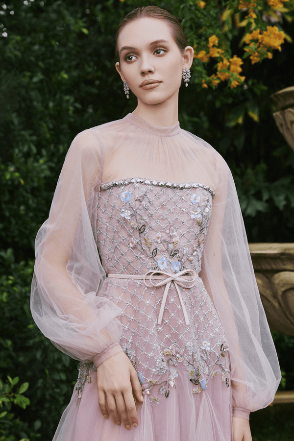 Magnolia Mist - ALBOUSHIYA - district 5 - dubai - riyadh - abaya - dresses - designers - evening wear - luxury - elegance - craftsmanship - gowns - cocktail dresses - collections - georges