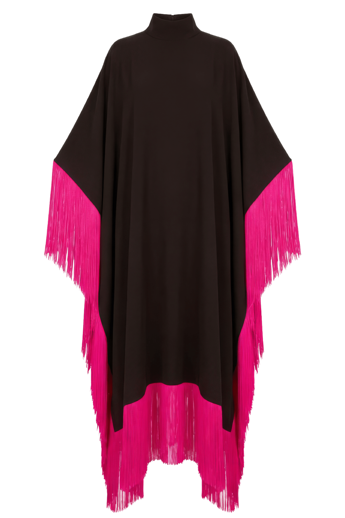 Maya Dress in Brown with Fuchsia Tassels - ALBOUSHIYA - district 5 - dubai - riyadh - abaya - dresses - designers - evening wear - luxury - elegance - craftsmanship - gowns - cocktail dresses - collections - georges