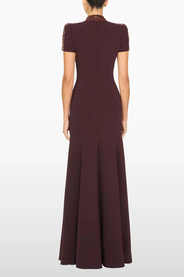 Mesa Crepe Gown - ALBOUSHIYA - district 5 - dubai - riyadh - abaya - dresses - designers - evening wear - luxury - elegance - craftsmanship - gowns - cocktail dresses - collections - georges