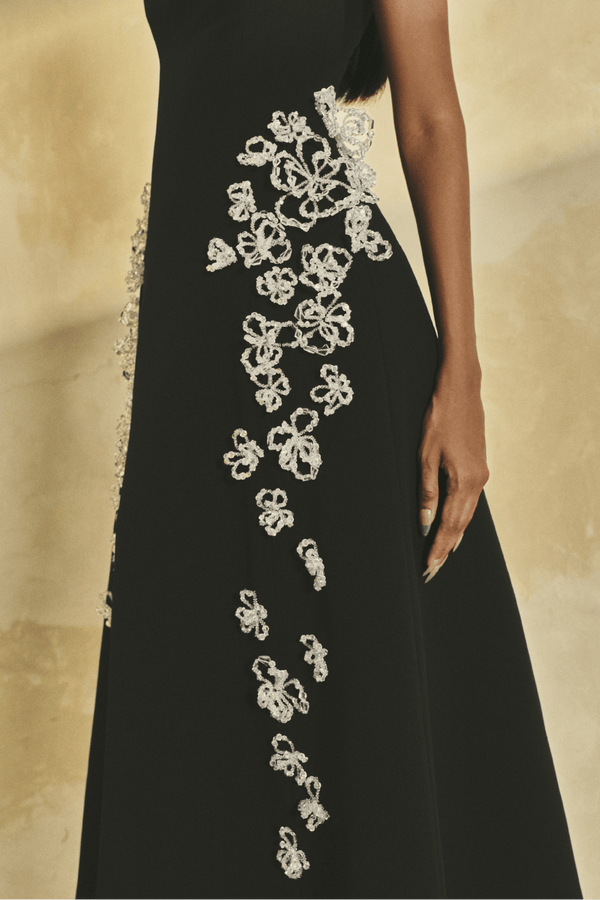 Midnight Garden Gown - ALBOUSHIYA - district 5 - dubai - riyadh - abaya - dresses - designers - evening wear - luxury - elegance - craftsmanship - gowns - cocktail dresses - collections - georges
