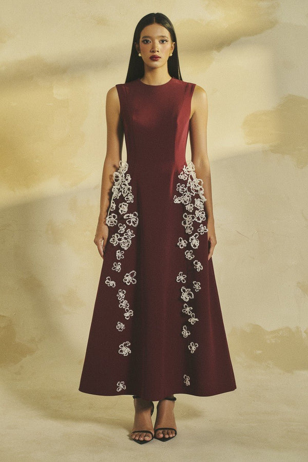 Midnight Garden Gown - ALBOUSHIYA - district 5 - dubai - riyadh - abaya - dresses - designers - evening wear - luxury - elegance - craftsmanship - gowns - cocktail dresses - collections - georges