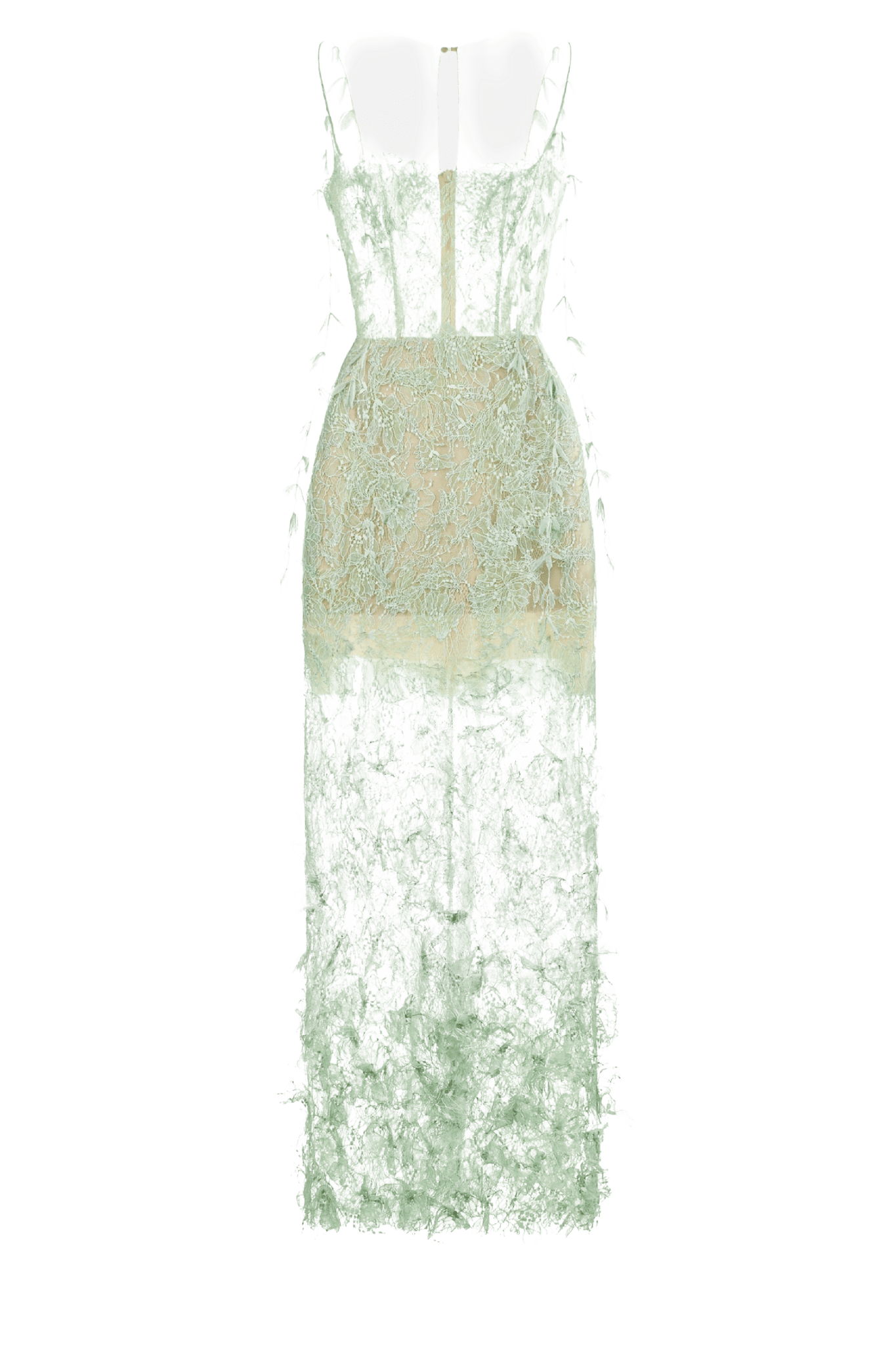 Mint Beaded Lace Pencil Dress - ALBOUSHIYA - district 5 - dubai - riyadh - abaya - dresses - designers - evening wear - luxury - elegance - craftsmanship - gowns - cocktail dresses - collections - georges
