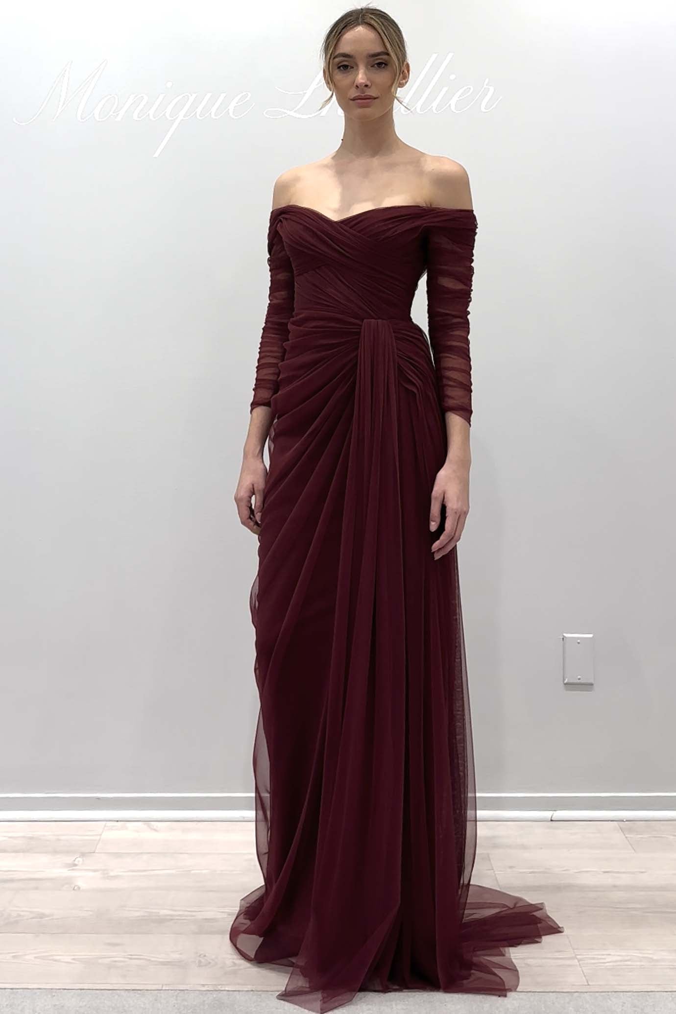 Off-the-Shoulder Draped Gown