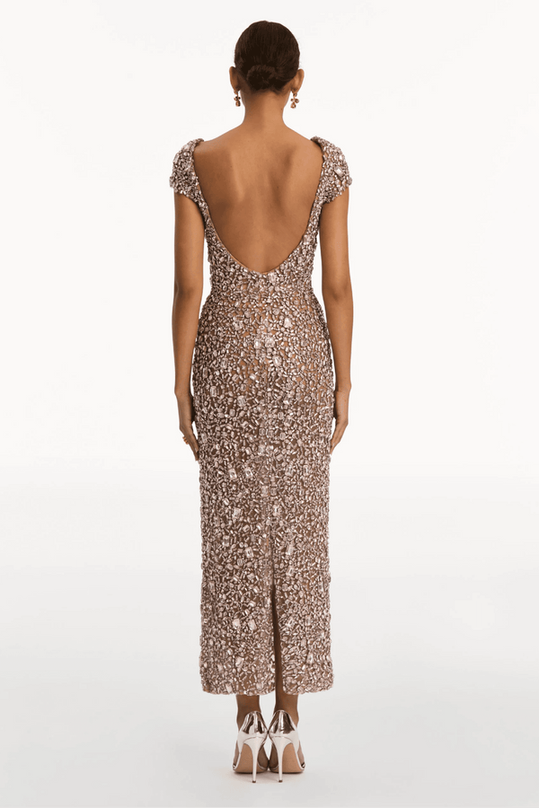 Mosaic Crystal Embroidered Gown - ALBOUSHIYA - district 5 - dubai - riyadh - abaya - dresses - designers - evening wear - luxury - elegance - craftsmanship - gowns - cocktail dresses - collections - georges