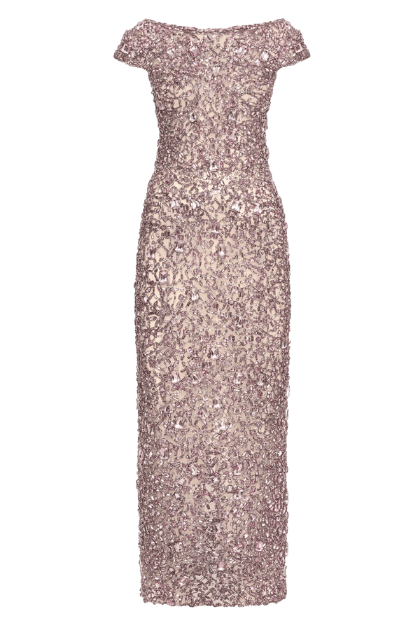 Mosaic Crystal Embroidered Gown - ALBOUSHIYA - district 5 - dubai - riyadh - abaya - dresses - designers - evening wear - luxury - elegance - craftsmanship - gowns - cocktail dresses - collections - georges