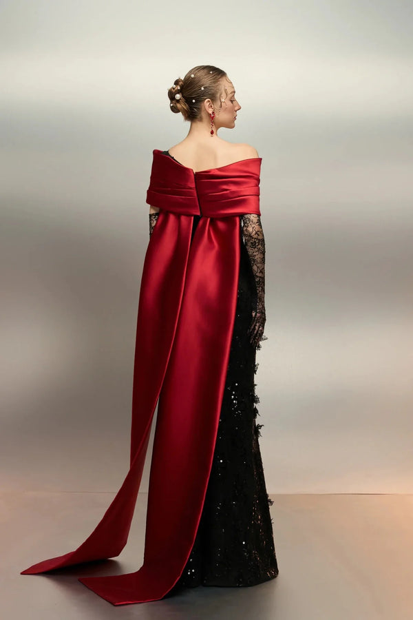 Narges Sequin & Lace Gown - ALBOUSHIYA - district 5 - dubai - riyadh - abaya - dresses - designers - evening wear - luxury - elegance - craftsmanship - gowns - cocktail dresses - collections - georges