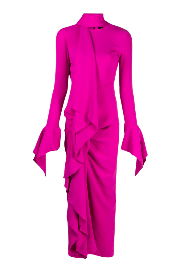 Nella Dress - ALBOUSHIYA - district 5 - dubai - riyadh - abaya - dresses - designers - evening wear - luxury - elegance - craftsmanship - gowns - cocktail dresses - collections - georges