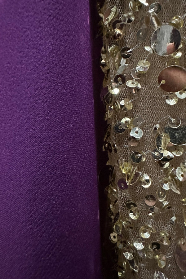 Noemy Crepe Embroidery Dress - ALBOUSHIYA - district 5 - dubai - riyadh - abaya - dresses - designers - evening wear - luxury - elegance - craftsmanship - gowns - cocktail dresses - collections - georges