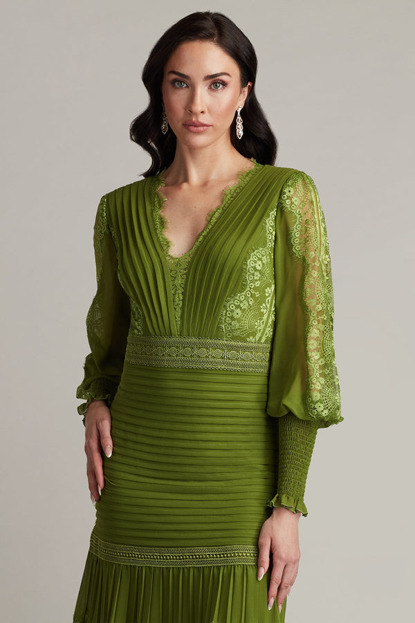 Nyssa Bishop Sleeve Dress - ALBOUSHIYA - district 5 - dubai - riyadh - abaya - dresses - designers - evening wear - luxury - elegance - craftsmanship - gowns - cocktail dresses - collections - georges