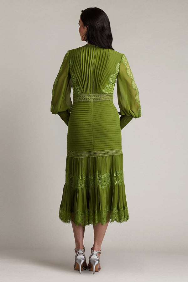 Nyssa Bishop Sleeve Dress - ALBOUSHIYA - district 5 - dubai - riyadh - abaya - dresses - designers - evening wear - luxury - elegance - craftsmanship - gowns - cocktail dresses - collections - georges