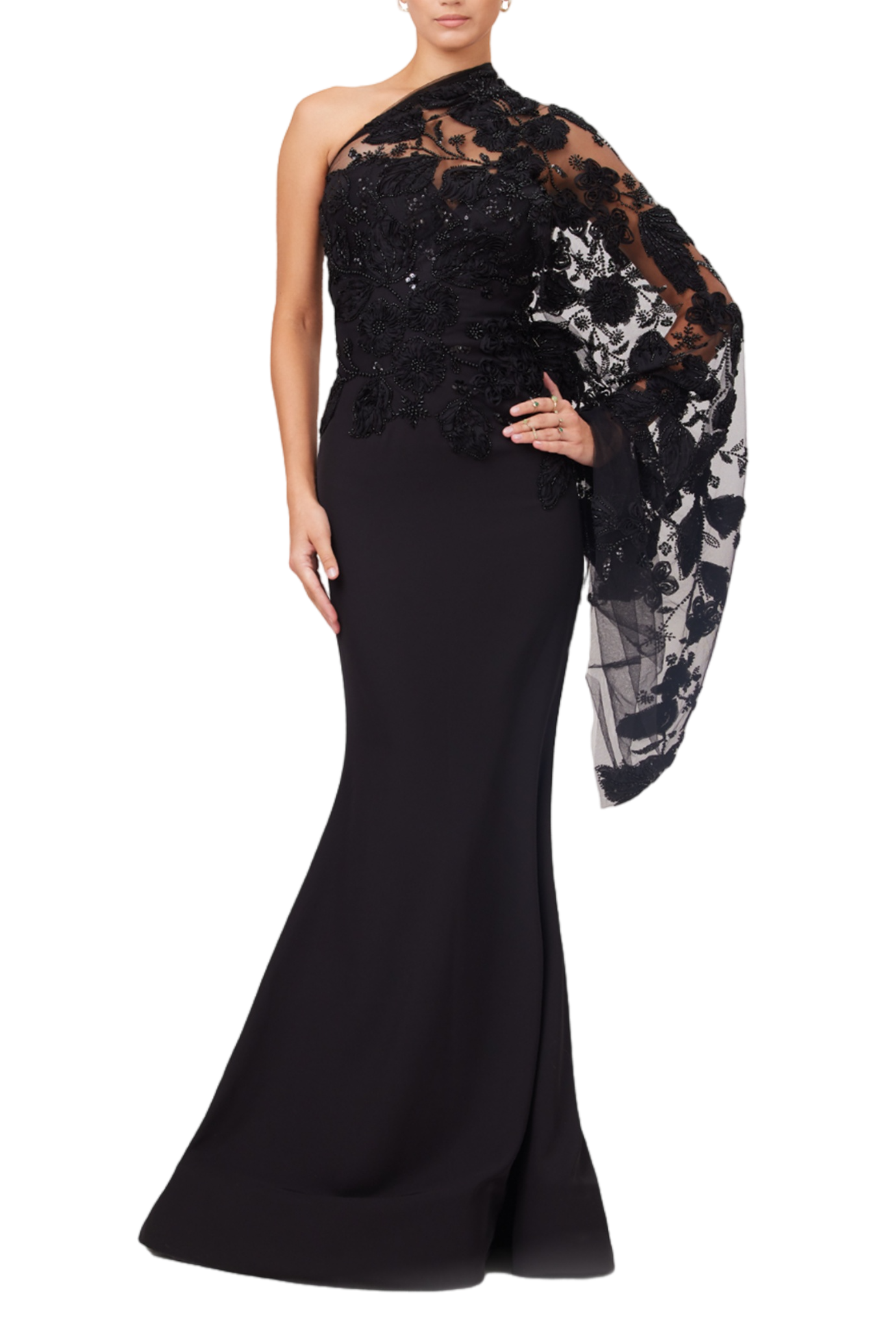 Midnight Elegance One-Shoulder Gown