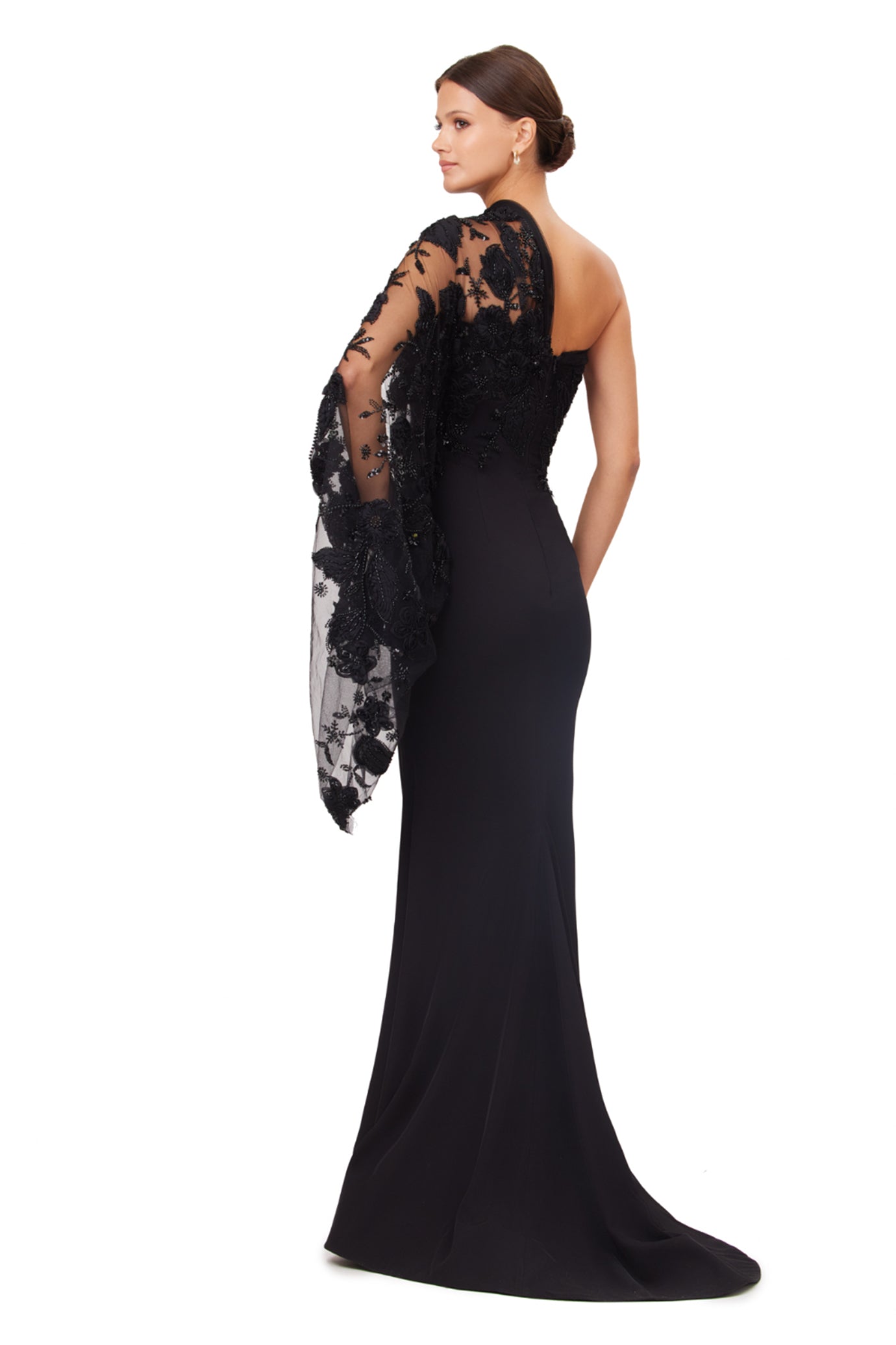 Midnight Elegance One-Shoulder Gown