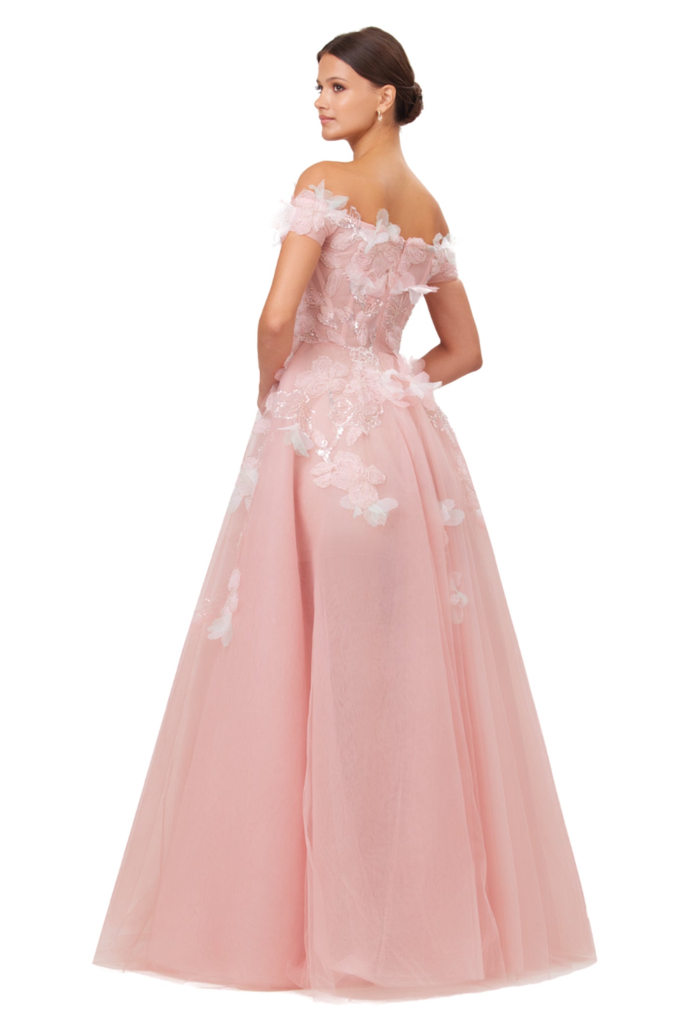 Off-the-Shoulder Embellished Ball Gown