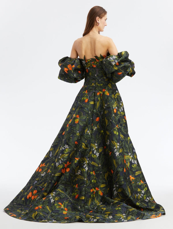 Off Shoulder Puff Gown - ALBOUSHIYA - district 5 - dubai - riyadh - abaya - dresses - designers - evening wear - luxury - elegance - craftsmanship - gowns - cocktail dresses - collections - georges