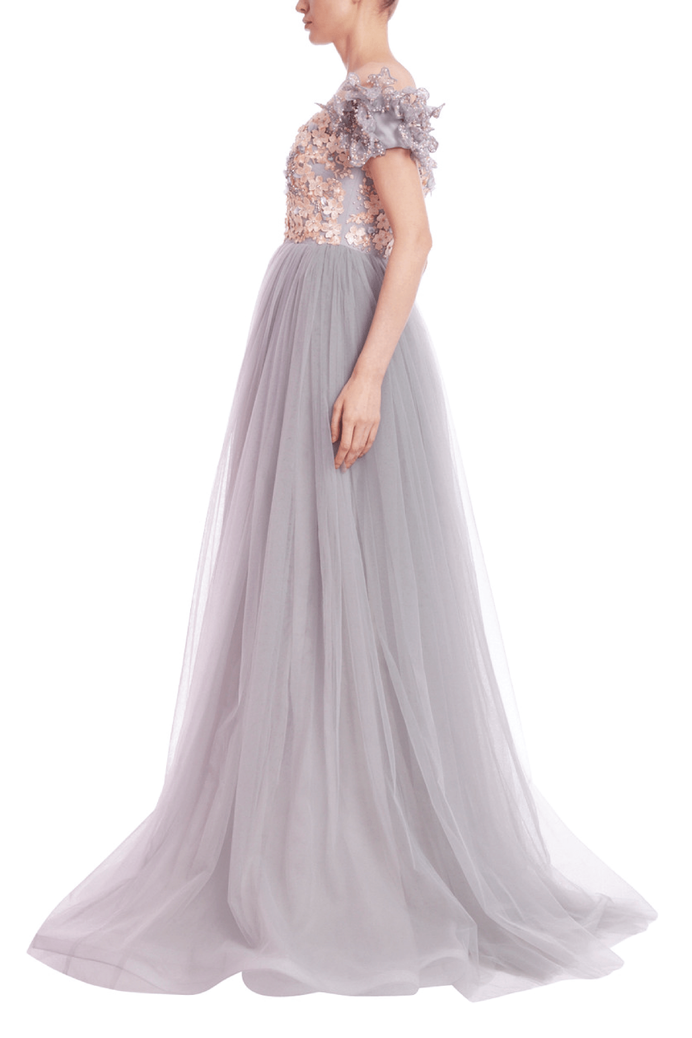 Off - the - Shoulder Embellished Bodice Empire Gown - ALBOUSHIYA - district 5 - dubai - riyadh - abaya - dresses - designers - evening wear - luxury - elegance - craftsmanship - gowns - cocktail dresses - collections - georges