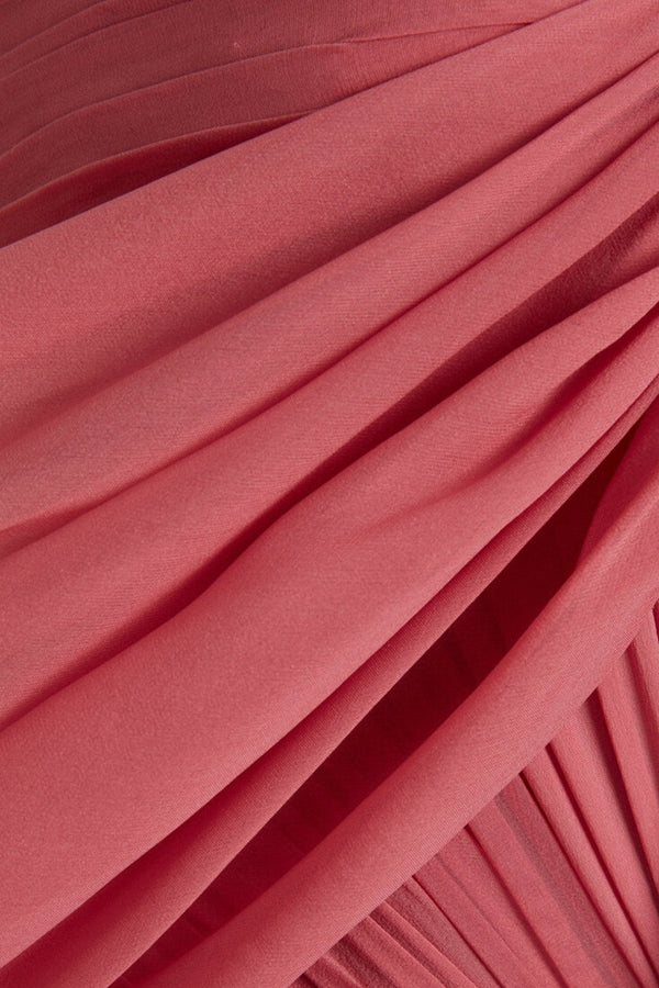 Off - The - Shoulder Silk Chiffon Maxi Dress - ALBOUSHIYA - district 5 - dubai - riyadh - abaya - dresses - designers - evening wear - luxury - elegance - craftsmanship - gowns - cocktail dresses - collections - georges