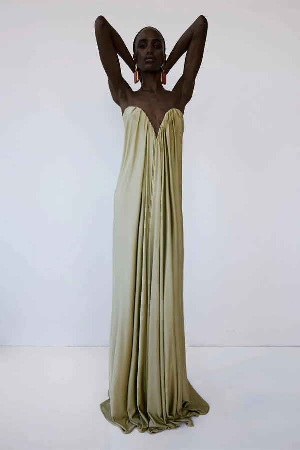 Olivienne Gown in Riviera - ALBOUSHIYA - district 5 - dubai - riyadh - abaya - dresses - designers - evening wear - luxury - elegance - craftsmanship - gowns - cocktail dresses - collections - georges