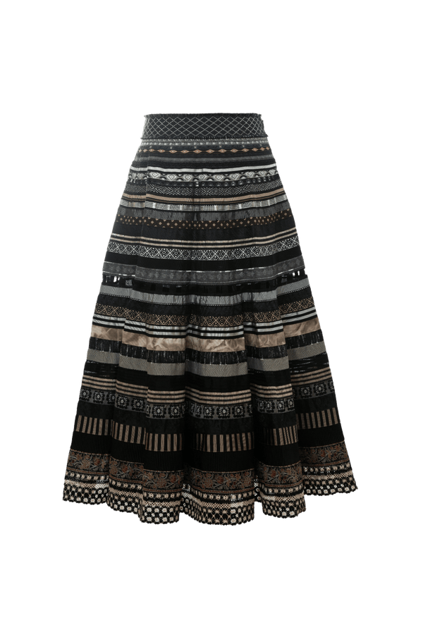 Opulence Ribbon Skirt in Espresso - ALBOUSHIYA - district 5 - dubai - riyadh - abaya - dresses - designers - evening wear - luxury - elegance - craftsmanship - gowns - cocktail dresses - collections - georges