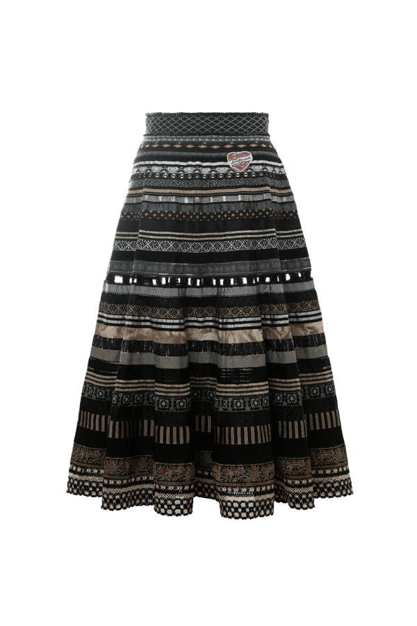 Opulence Ribbon Skirt in Espresso - ALBOUSHIYA - district 5 - dubai - riyadh - abaya - dresses - designers - evening wear - luxury - elegance - craftsmanship - gowns - cocktail dresses - collections - georges