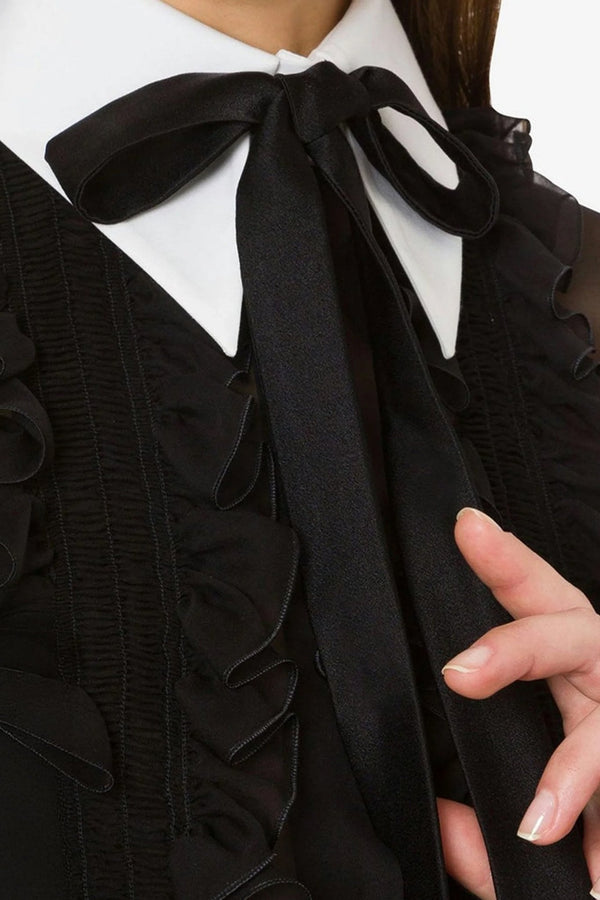 Organic Chiffon Blouse - ALBOUSHIYA - district 5 - dubai - riyadh - abaya - dresses - designers - evening wear - luxury - elegance - craftsmanship - gowns - cocktail dresses - collections - georges