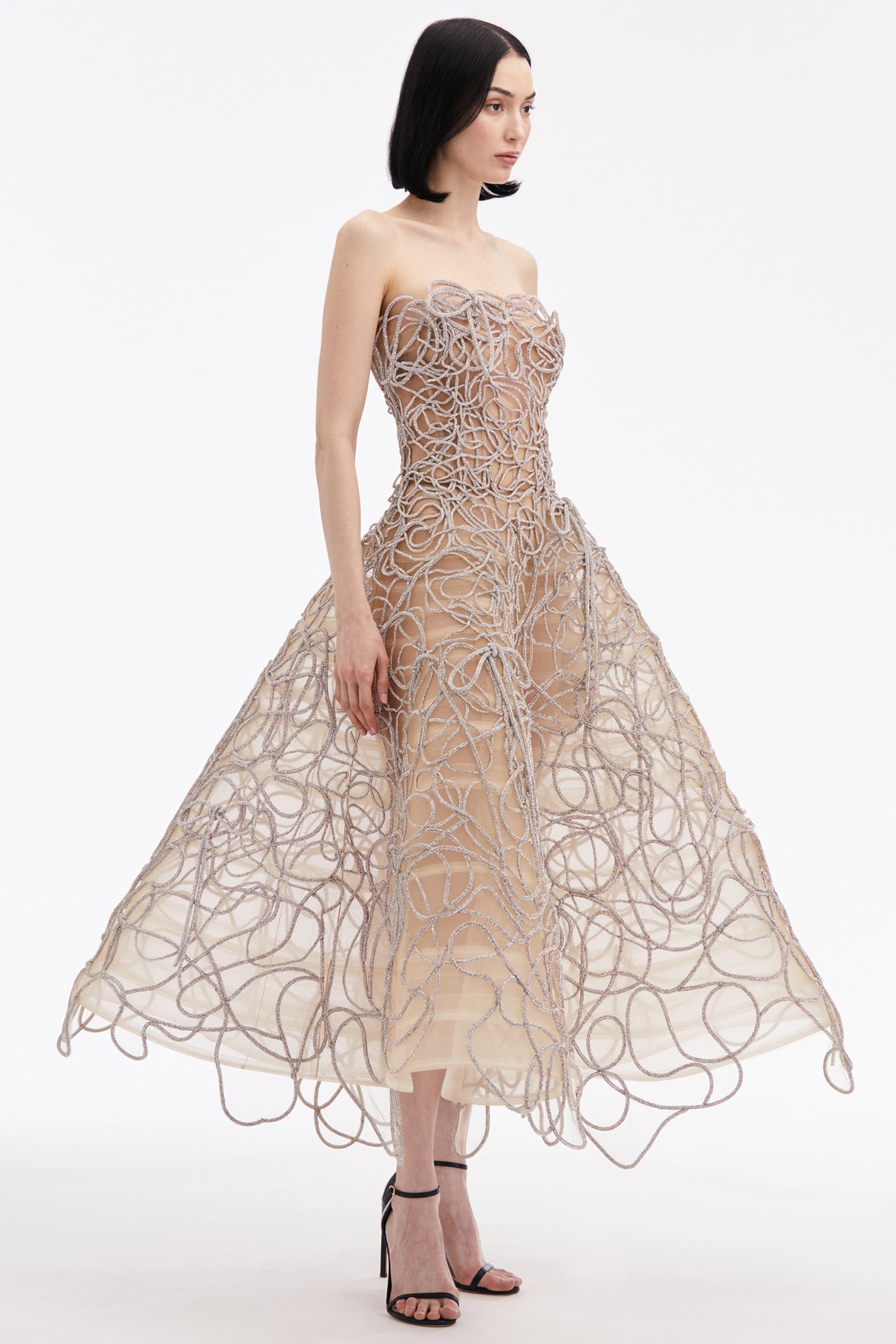 Strapless Crystal Corded Dress