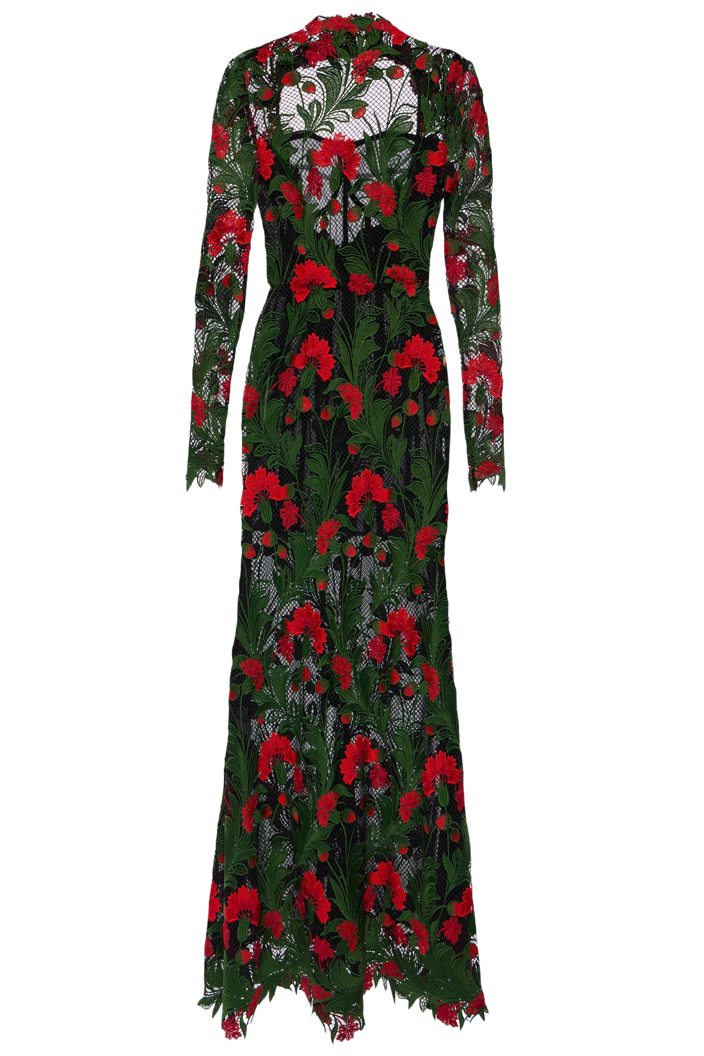 Marbled Carnation Guipure Gown