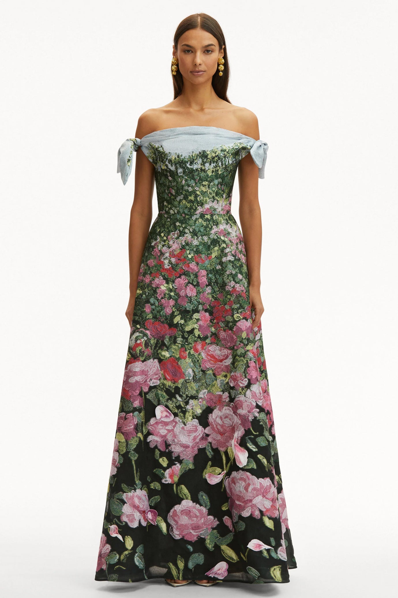 Rose Field Fil Coupé Gown