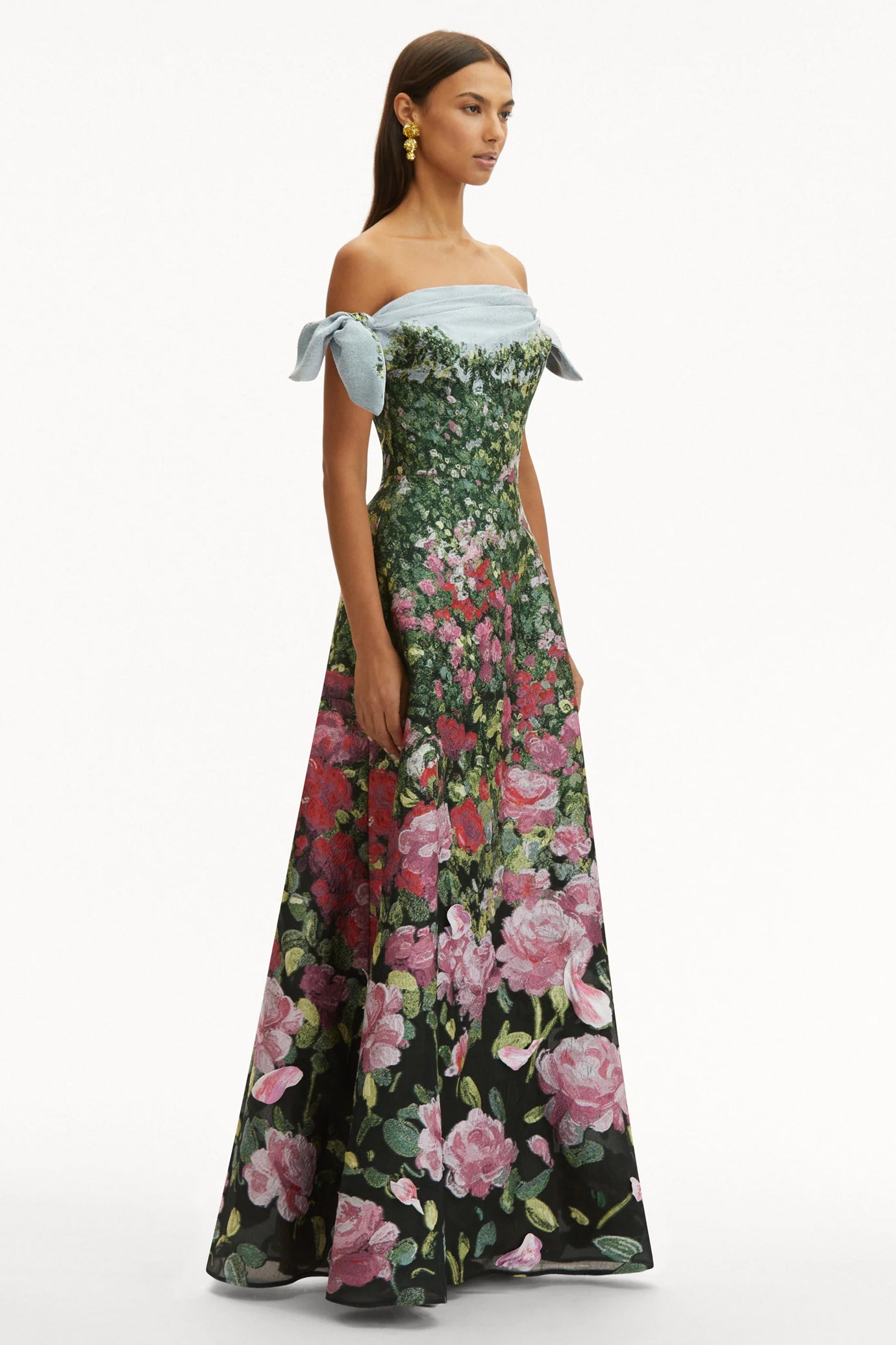 Rose Field Fil Coupé Gown