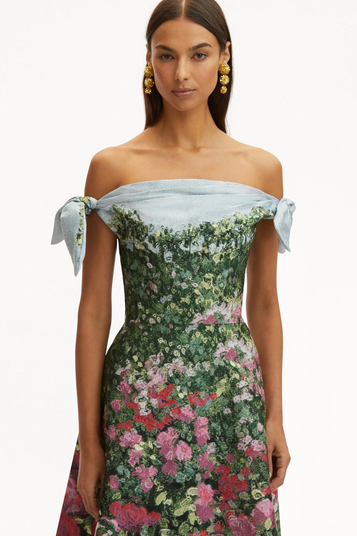 Rose Field Fil Coupé Gown