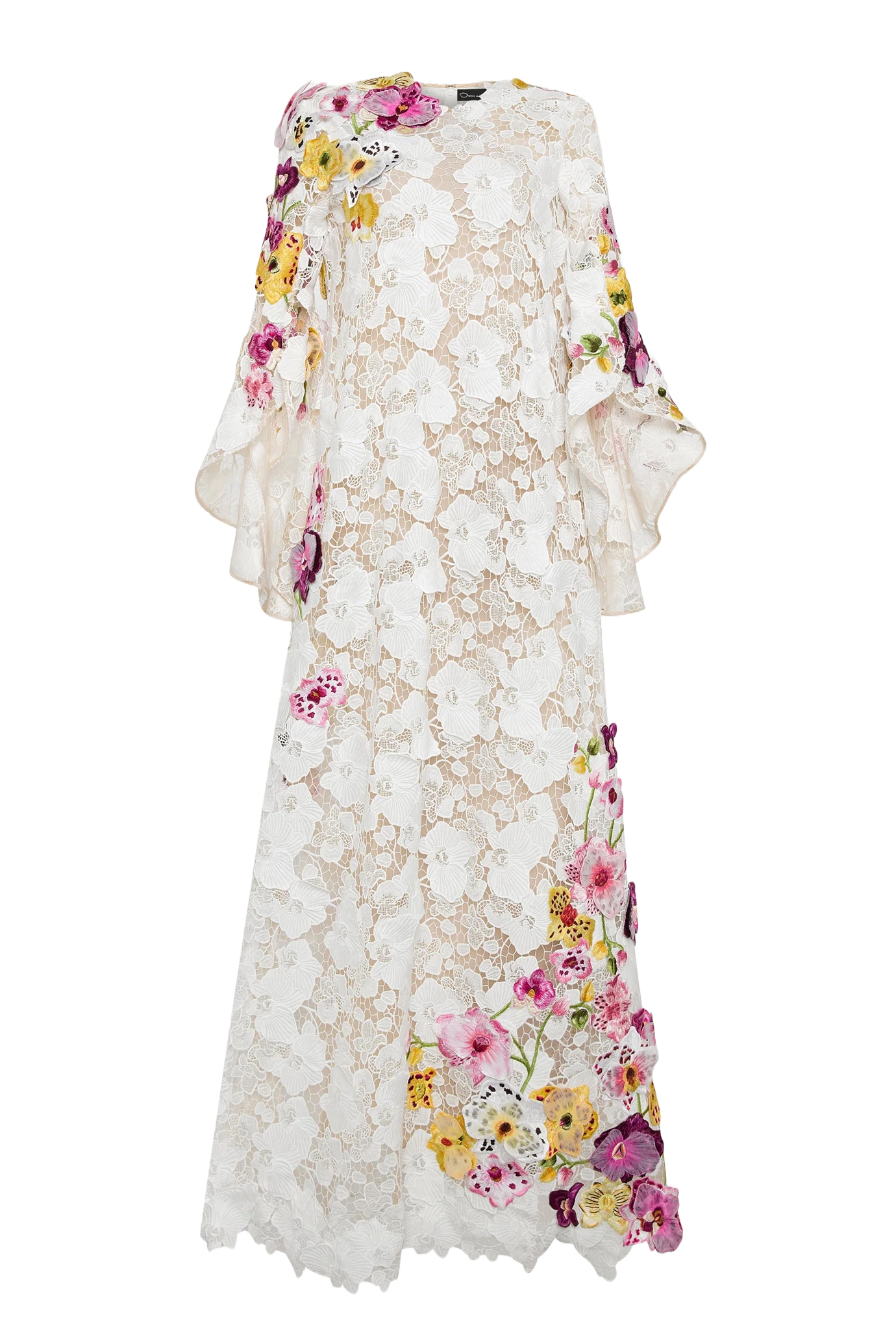 Orchid Embroidered Guipure Caftan