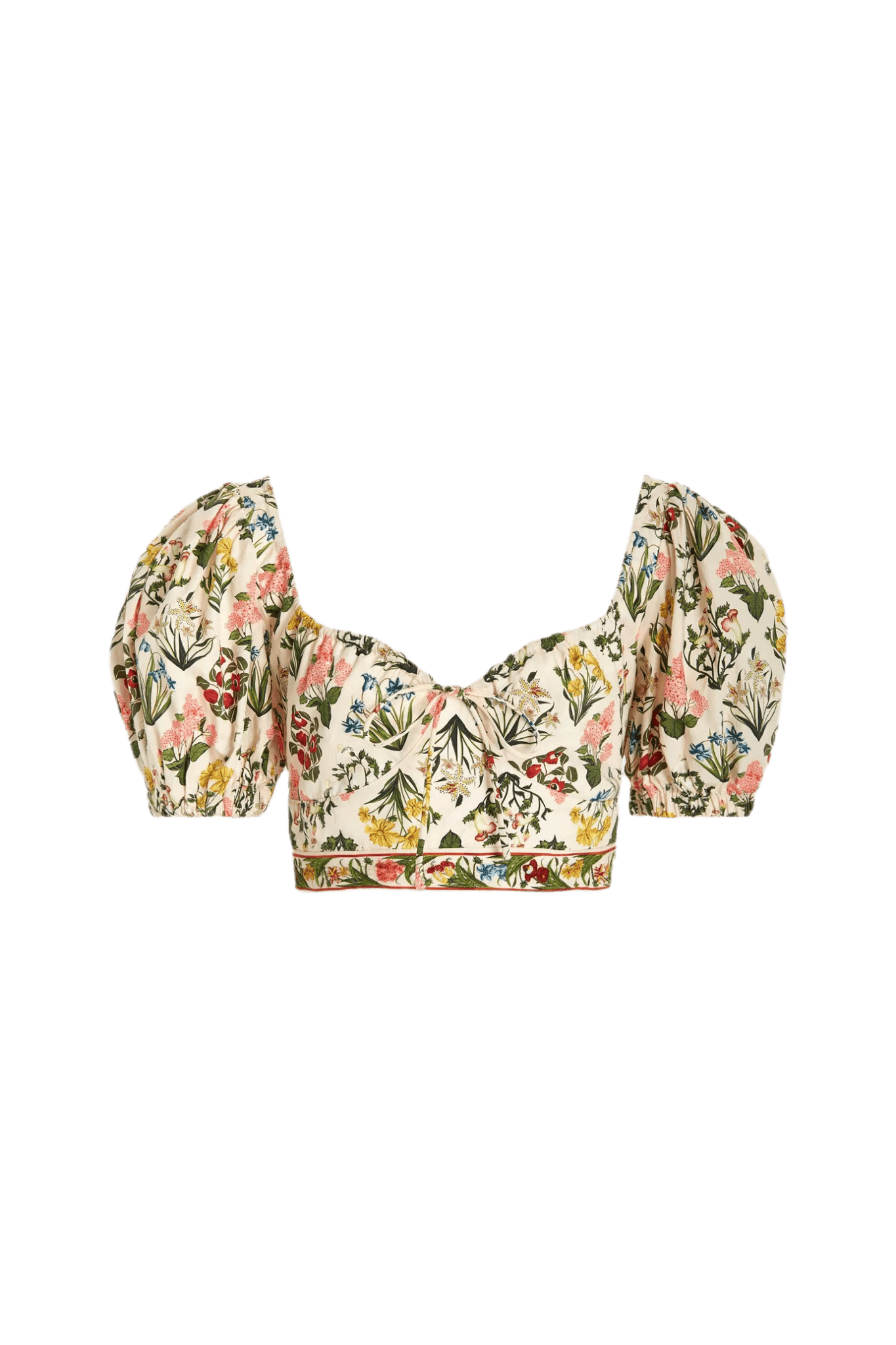 Palmarosa Floral Cotton Crop Top - ALBOUSHIYA - district 5 - dubai - riyadh - abaya - dresses - designers - evening wear - luxury - elegance - craftsmanship - gowns - cocktail dresses - collections - georges