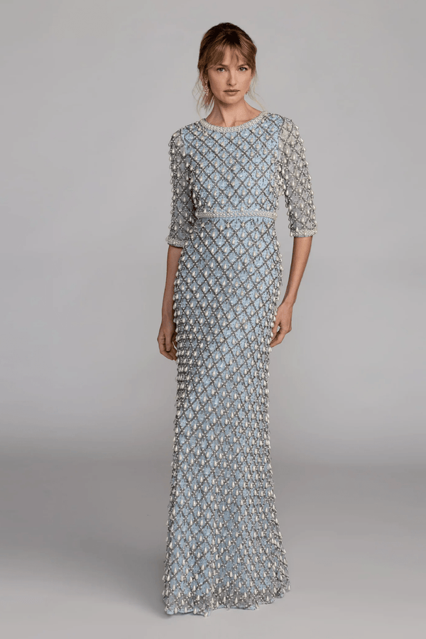 Pearl Embellished Gown - ALBOUSHIYA - district 5 - dubai - riyadh - abaya - dresses - designers - evening wear - luxury - elegance - craftsmanship - gowns - cocktail dresses - collections - georges