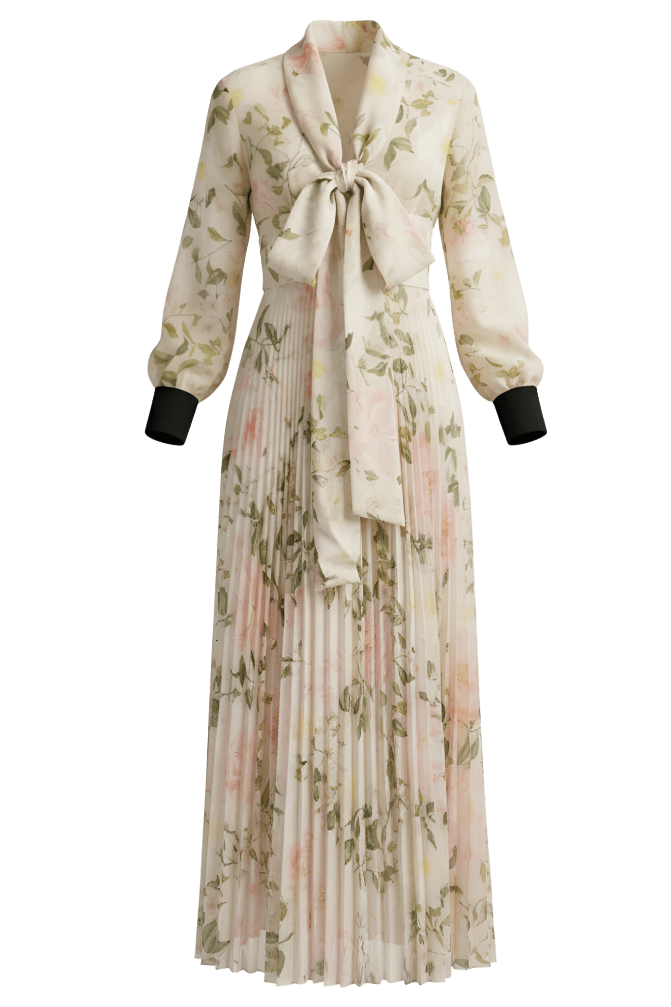 Pink Floral Chiffon Gown - ALBOUSHIYA - district 5 - dubai - riyadh - abaya - dresses - designers - evening wear - luxury - elegance - craftsmanship - gowns - cocktail dresses - collections - georges