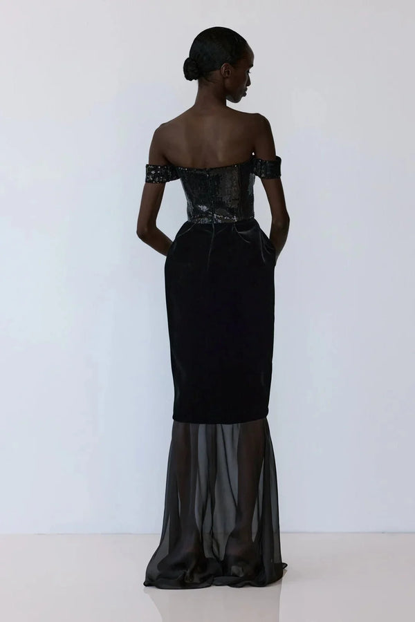 Poesie Gown in Lavaflux - ALBOUSHIYA - district 5 - dubai - riyadh - abaya - dresses - designers - evening wear - luxury - elegance - craftsmanship - gowns - cocktail dresses - collections - georges