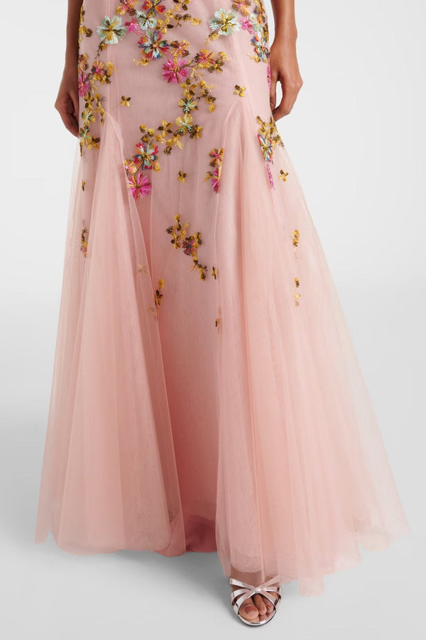 Polina Embroidered Tulle Gown - ALBOUSHIYA - district 5 - dubai - riyadh - abaya - dresses - designers - evening wear - luxury - elegance - craftsmanship - gowns - cocktail dresses - collections - georges