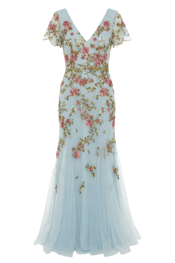 Polina Embroidered Tulle Gown - ALBOUSHIYA - district 5 - dubai - riyadh - abaya - dresses - designers - evening wear - luxury - elegance - craftsmanship - gowns - cocktail dresses - collections - georges