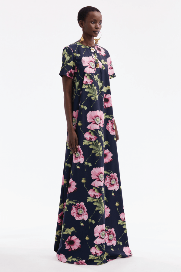 Poppy Cotton Poplin Caftan - ALBOUSHIYA - district 5 - dubai - riyadh - abaya - dresses - designers - evening wear - luxury - elegance - craftsmanship - gowns - cocktail dresses - collections - georges