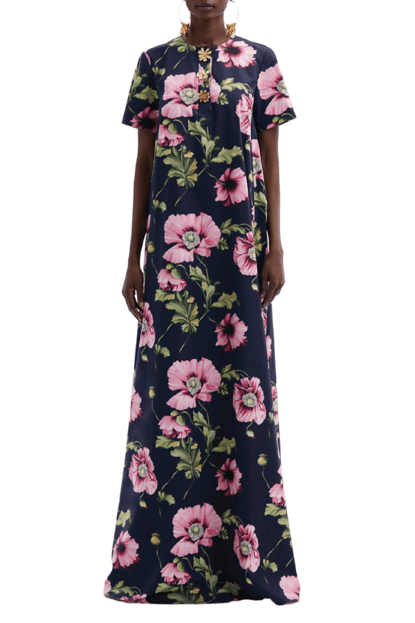 Poppy Cotton Poplin Caftan - ALBOUSHIYA - district 5 - dubai - riyadh - abaya - dresses - designers - evening wear - luxury - elegance - craftsmanship - gowns - cocktail dresses - collections - georges