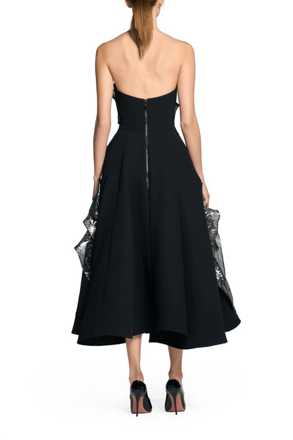 Presentation Wave Dress in Black Beetlewing - ALBOUSHIYA - district 5 - dubai - riyadh - abaya - dresses - designers - evening wear - luxury - elegance - craftsmanship - gowns - cocktail dresses - collections - georges