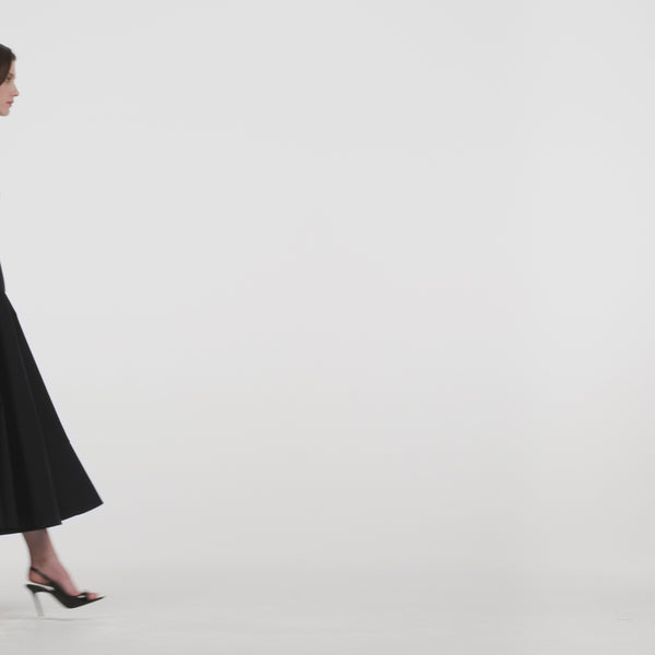Black Taffeta Peplum Dress