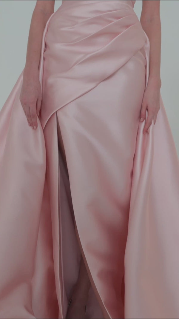 Off-the-Shoulder Mikado Dress with Ruching